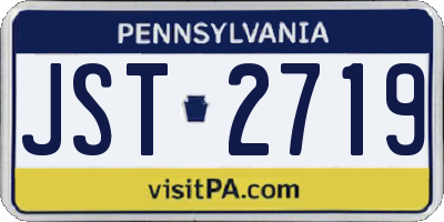 PA license plate JST2719