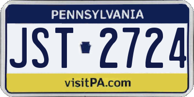 PA license plate JST2724