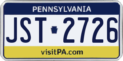 PA license plate JST2726