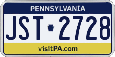 PA license plate JST2728