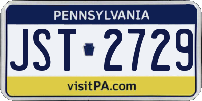 PA license plate JST2729