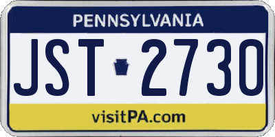 PA license plate JST2730