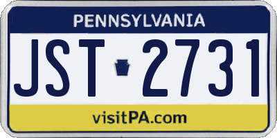 PA license plate JST2731