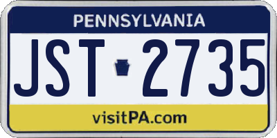 PA license plate JST2735