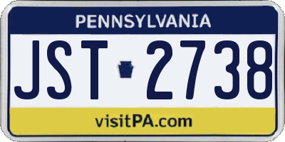 PA license plate JST2738