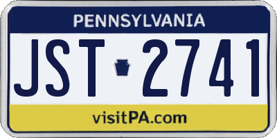 PA license plate JST2741