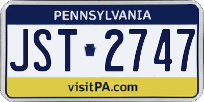 PA license plate JST2747
