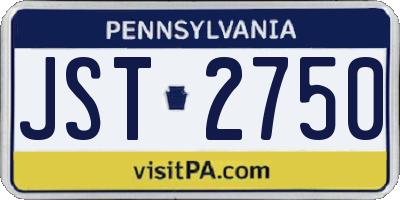 PA license plate JST2750