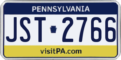 PA license plate JST2766