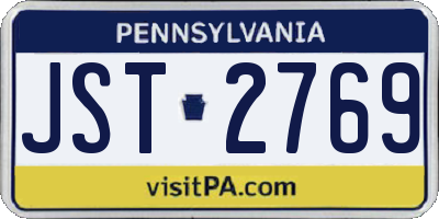 PA license plate JST2769