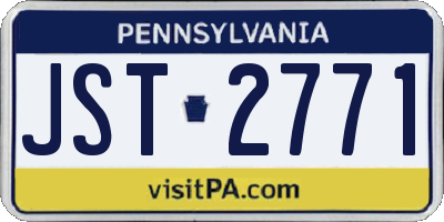 PA license plate JST2771