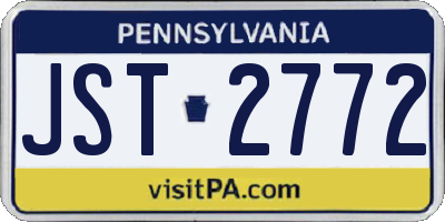 PA license plate JST2772