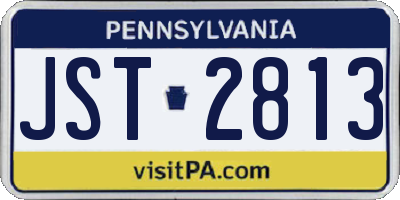 PA license plate JST2813