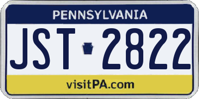 PA license plate JST2822
