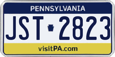PA license plate JST2823