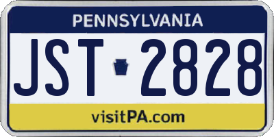 PA license plate JST2828