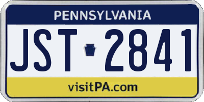 PA license plate JST2841