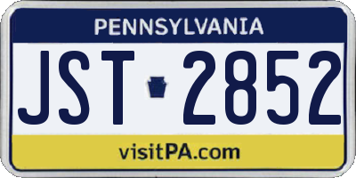 PA license plate JST2852