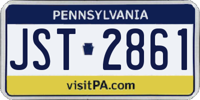 PA license plate JST2861