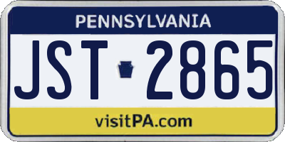 PA license plate JST2865