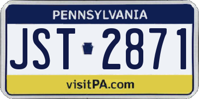 PA license plate JST2871