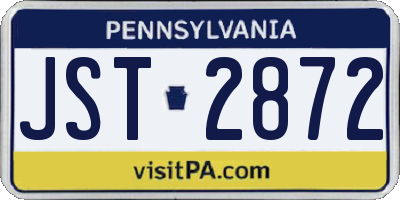 PA license plate JST2872