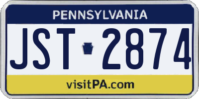 PA license plate JST2874