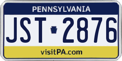 PA license plate JST2876