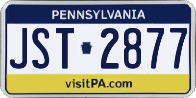 PA license plate JST2877