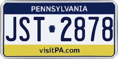 PA license plate JST2878