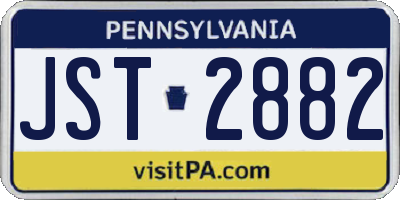 PA license plate JST2882