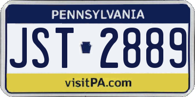 PA license plate JST2889
