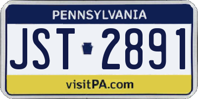 PA license plate JST2891