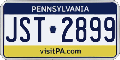 PA license plate JST2899