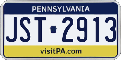 PA license plate JST2913