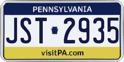 PA license plate JST2935
