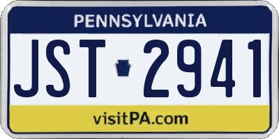 PA license plate JST2941
