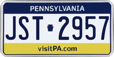 PA license plate JST2957