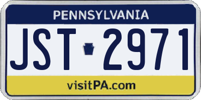 PA license plate JST2971