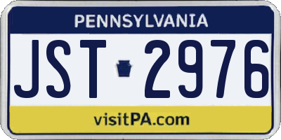 PA license plate JST2976