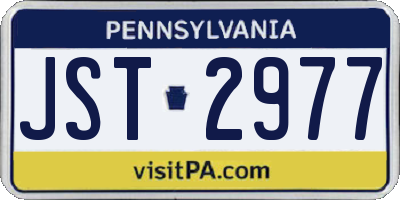 PA license plate JST2977
