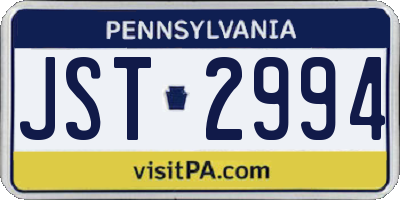 PA license plate JST2994