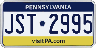 PA license plate JST2995