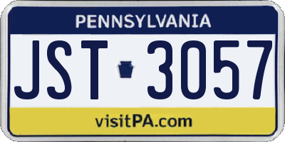 PA license plate JST3057