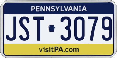 PA license plate JST3079