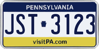 PA license plate JST3123