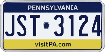 PA license plate JST3124