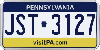 PA license plate JST3127