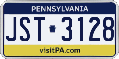 PA license plate JST3128