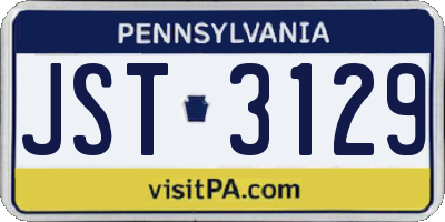 PA license plate JST3129